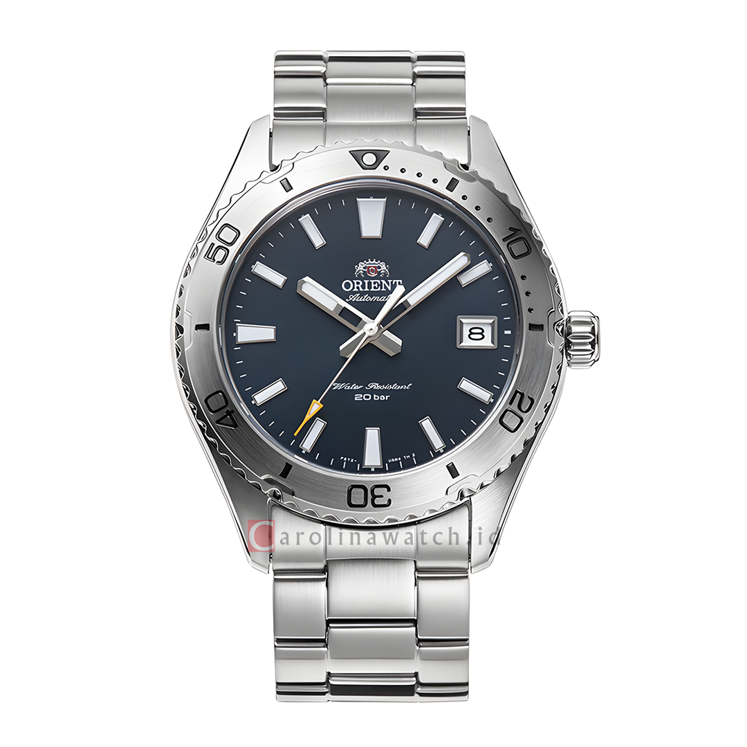 Jam Tangan Orient Mako RA-AC0Q02L Men Automatic Blue Dial Stainless Steel Strap