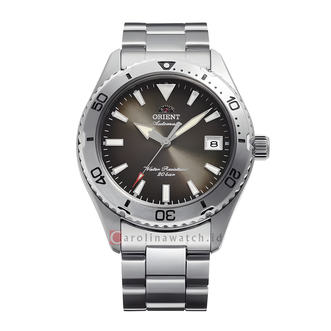 Jam Tangan Orient Diver Design 40 RA-AC0Q15Y Automatic Men Brown Gradation Dial Stainless Steel Strap