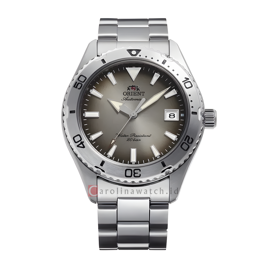 Jam Tangan Orient Diver Design 40 RA-AC0Q16N Automatic Men Grey Gradation Dial Stainless Steel Strap