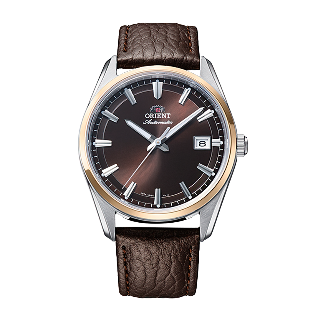 Jam Tangan Orient Stretto RA-AC0R03Y Men Brown Dial Brown Leather Strap