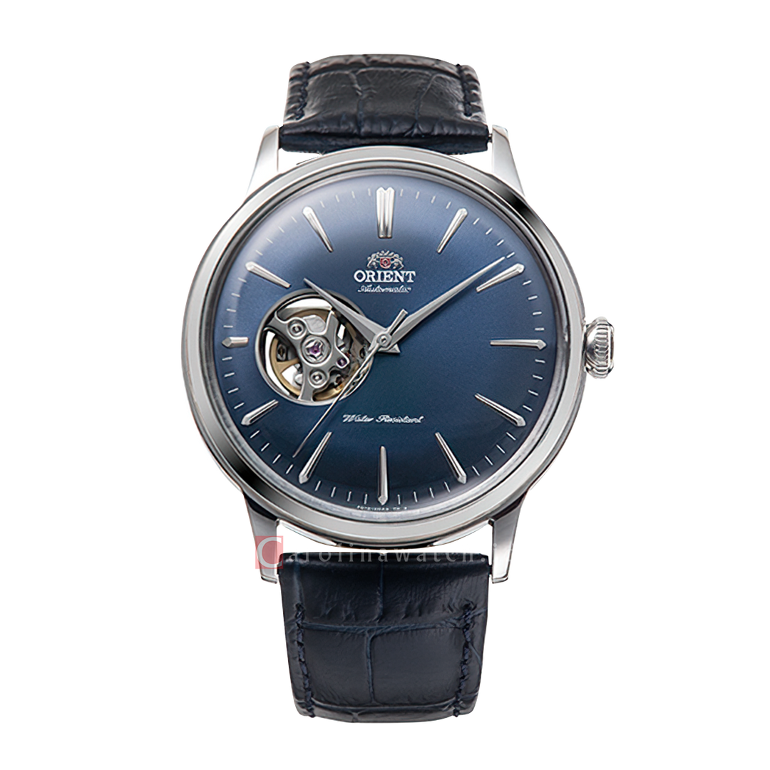 Jam Tangan Orient Mechanical Classic RA-AG0005L Automatic Men Open Heart Blue Dial Blue Leather Strap