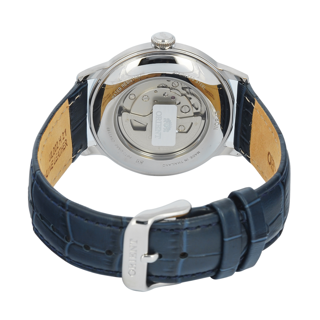 Jam Tangan Orient Mechanical Classic RA-AG0005L Automatic Men Open Heart Blue Dial Blue Leather Strap