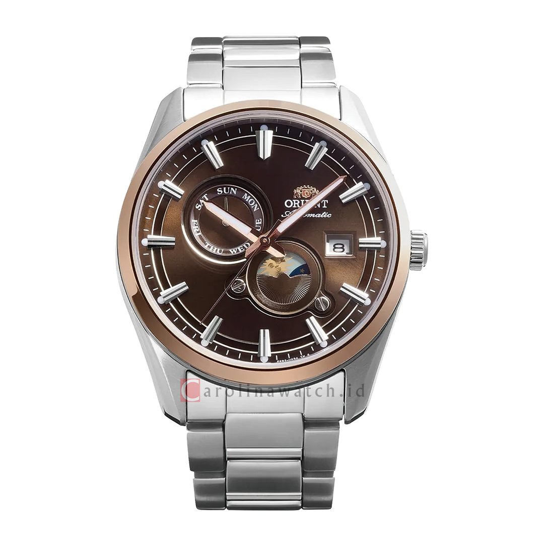 Jam Tangan Orient Contemporary Stretto RA-AK0313Y Men Brown Dial Stainless Steel Strap