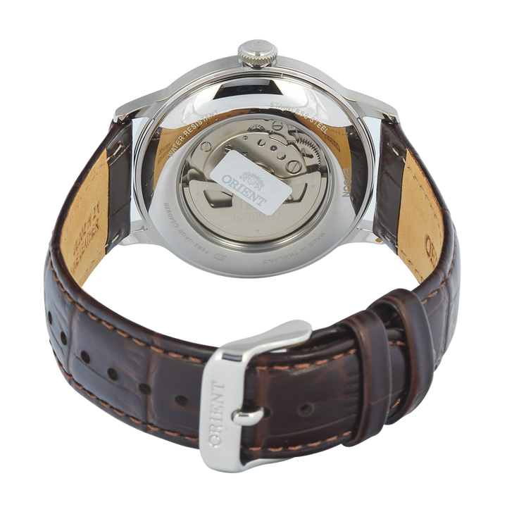 Jam Tangan Orient Classic Bambino RA-AK0702Y Men Beige Dial Dark Brown Leather Strap