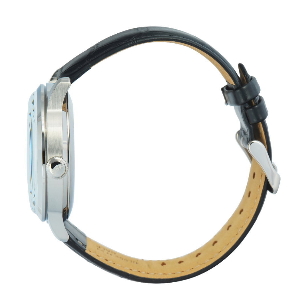 Jam Tangan Orient Classic Bambino RA-AK0802S Men Sun & Moon White Analog Dial Black Leather Strap