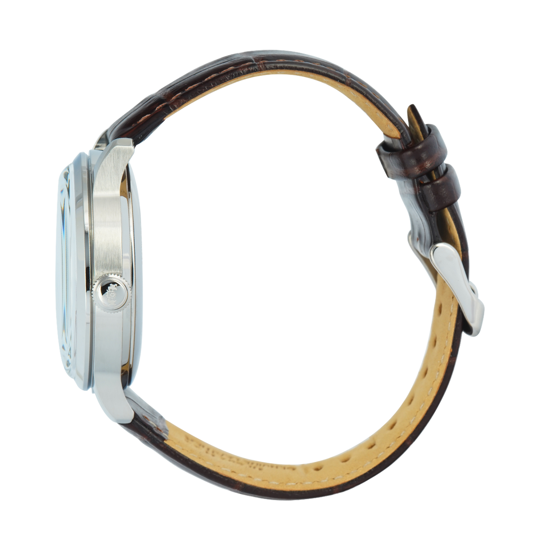 Jam Tangan Orient Classic Bambino RA-AK0804Y Automatic Sun & Moon Dark Brown Dial Dark Brown Leather Strap