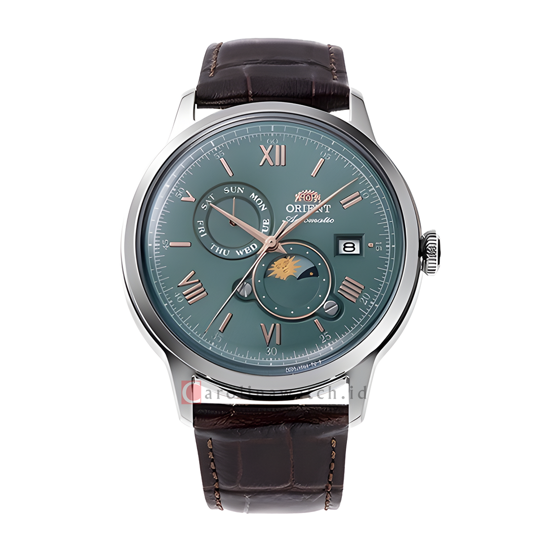 Jam Tangan Orient Classic RA-AK0805E Automatic Men Green Dial Brown Leather Strap
