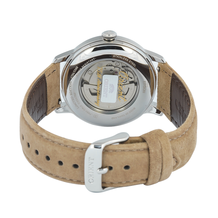 Jam Tangan Orient Classic Bambino 75th Anniversary RA-AK0808S Men Sun & Moon Analog Dial Leather Strap Limited Edition