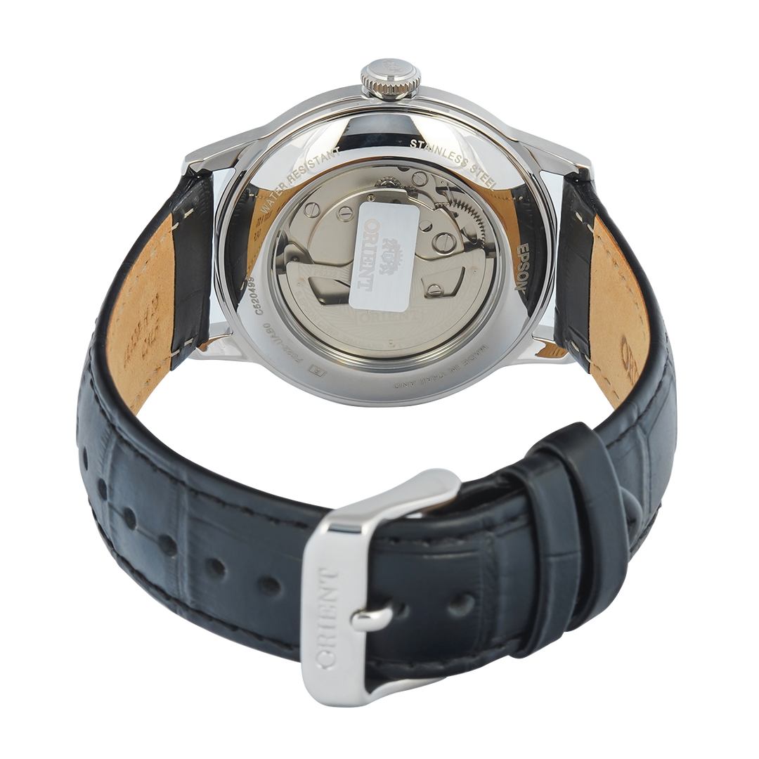 Jam Tangan Orient Classic Bambino Small Seconds RA-AP0104S Men Silver Dial Black Leather Strap