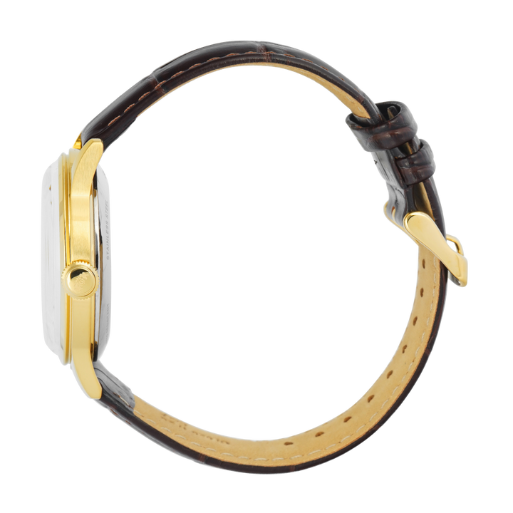 Jam Tangan Orient Classic Automatic RA-AG0003S Men White Open Heart Dial Brown Leather Strap