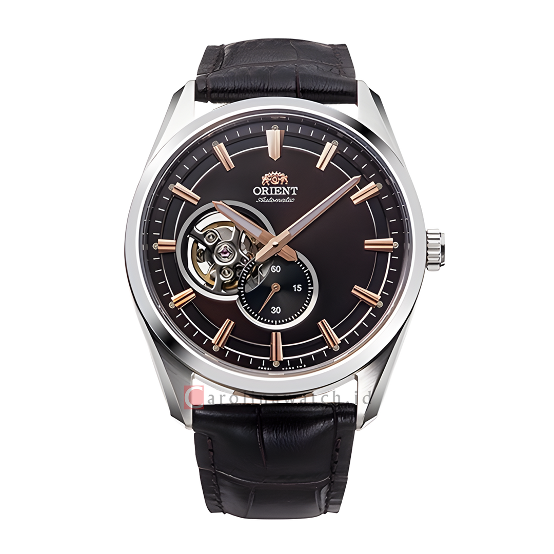 Orient Contemporary RA-AR0005Y Open Heart Automatic Men Dark Brown Dial Black Leather Strap