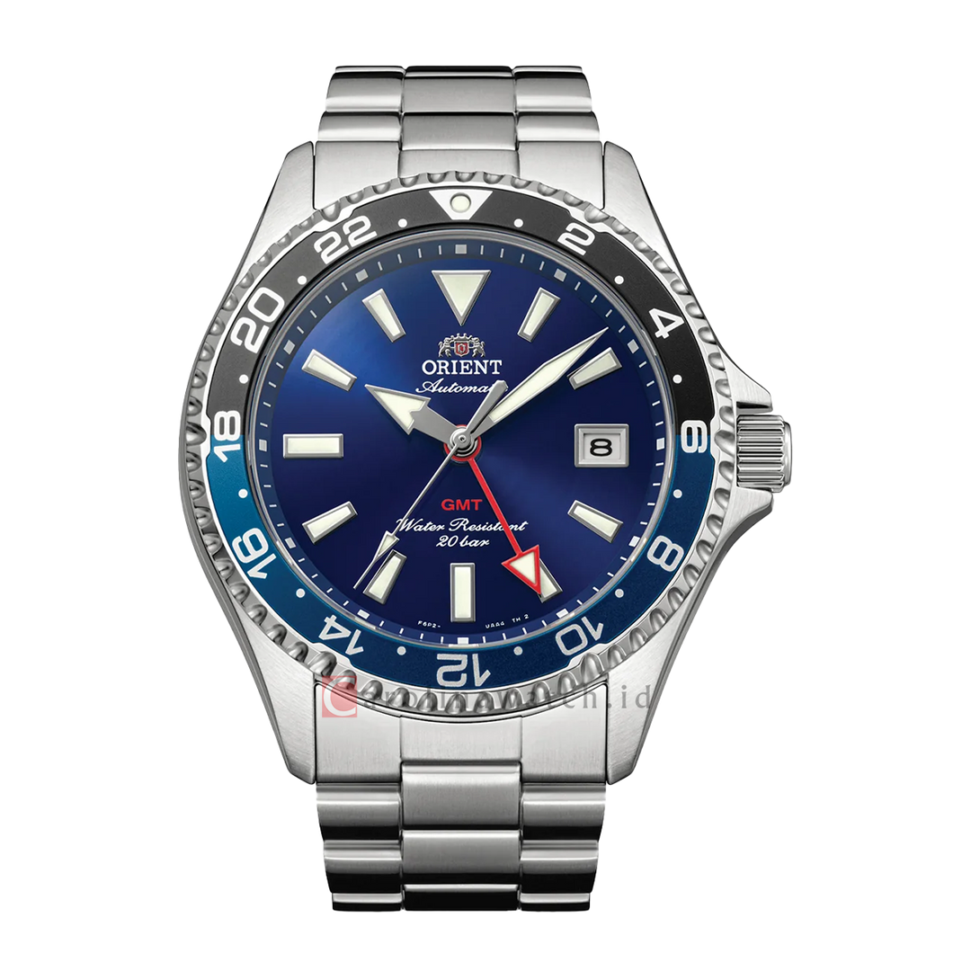 Jam Tangan Orient Diver Design GMT RA-BC0003L Men  Navy Blue Dial Stainless Steel Strap