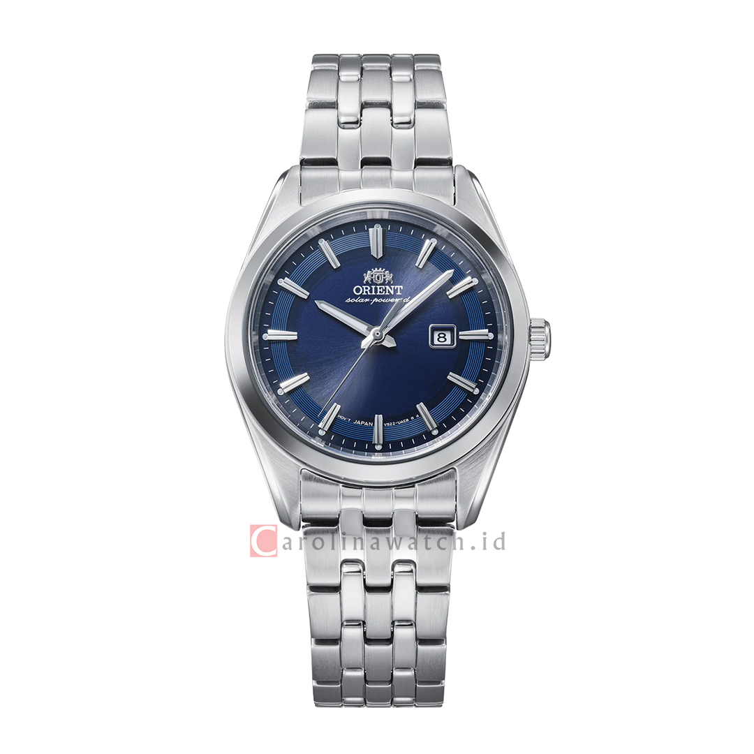 Jam Tangan Orient Stretto RA-WG0602L Solar Powered Women Blue Dial Stainless Steel Strap