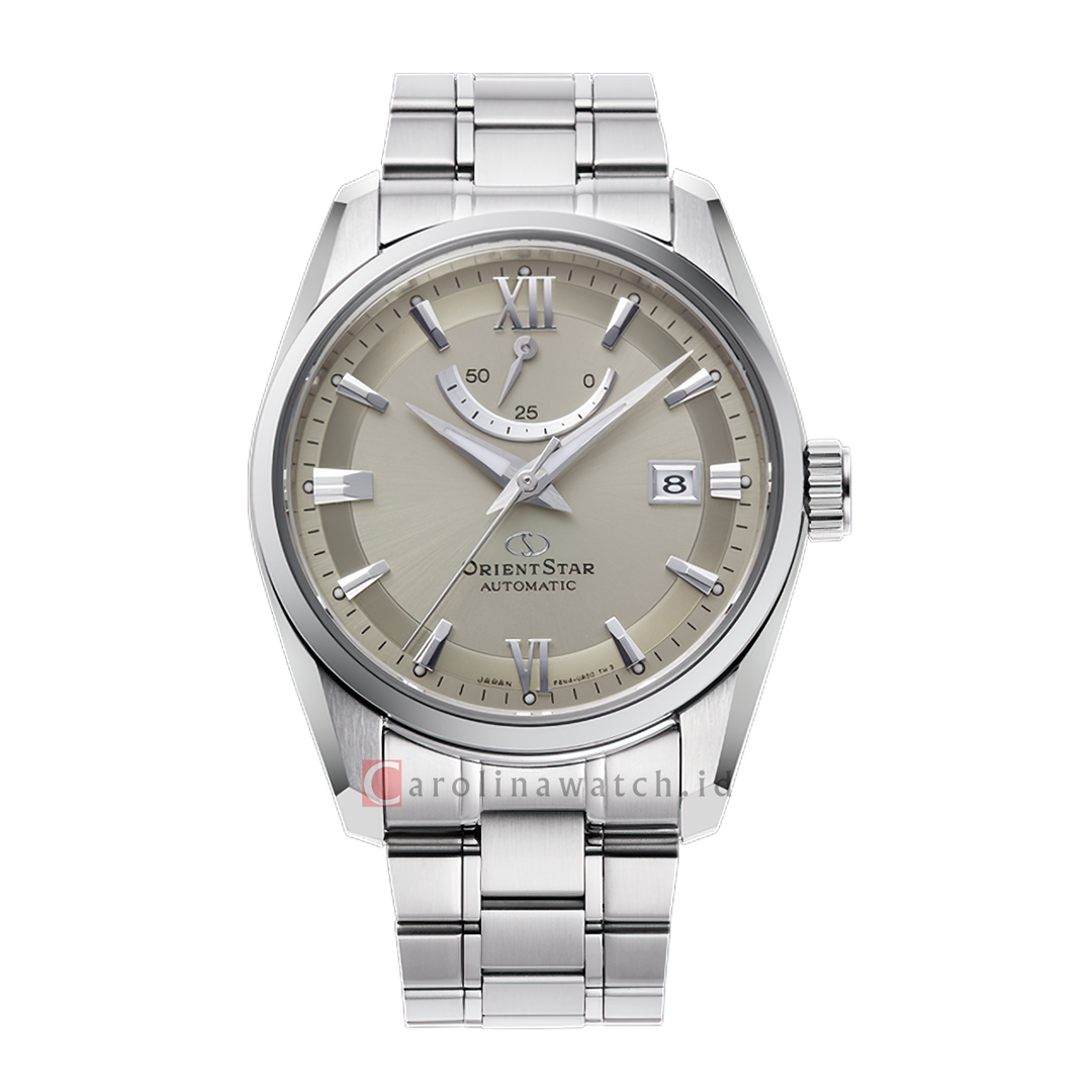 Jam Tangan Orient Star RE-AU0110N Men Contemporary Date Automatic Grey Dial Stainless Steel Strap