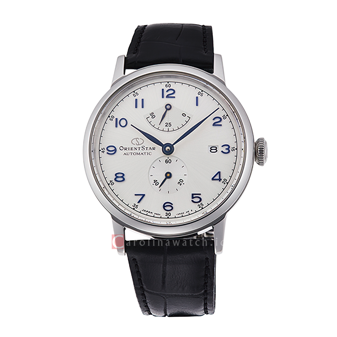 Jam Tangan Orient Star Mechanical Classic RE-AW0004S Man Silver Dial Black Leather Strap