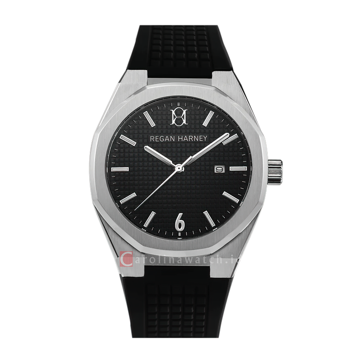 Jam Tangan Regan Harney Regal Sport RH001-01 Men Black Dial Black Rubber Strap