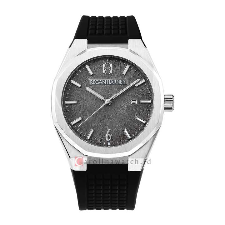 Jam Tangan Regan Harney Regal Sport RH001-04 Men Meteorite Black Dial Black Rubber Strap