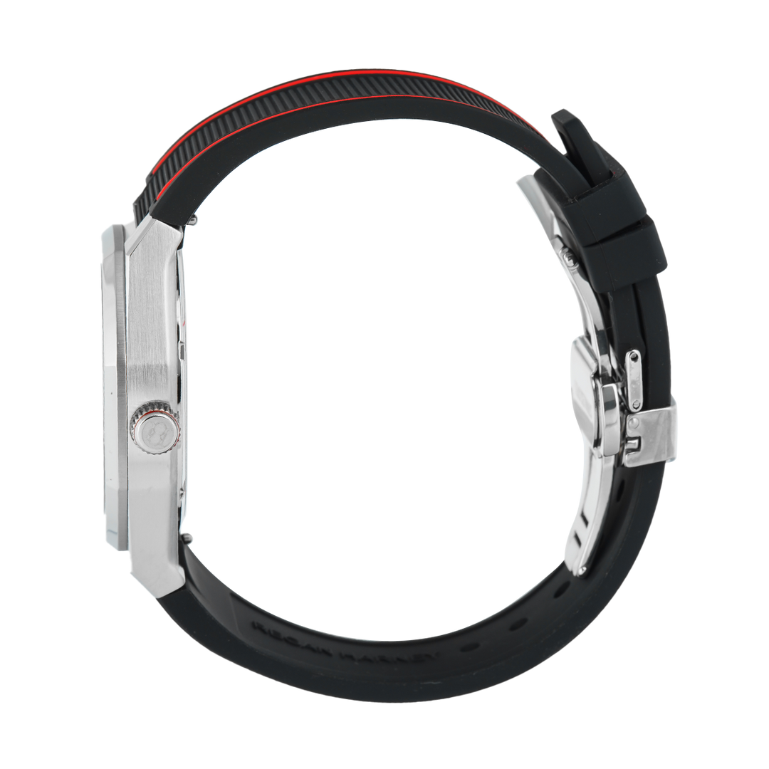 Jam Tangan Regan Harney x Bali United RH001-06L Men  Black Dial Black Rubber Strap Limited Edition