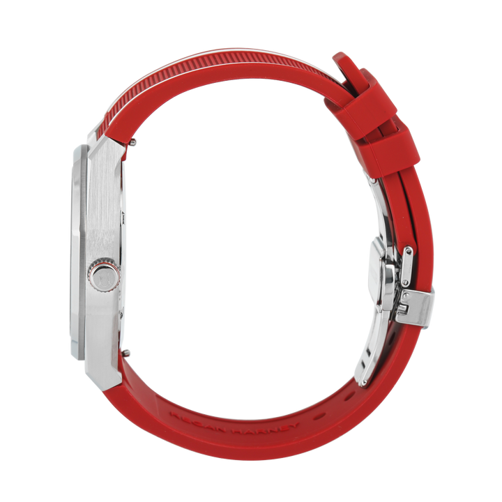 Jam Tangan Regan Harney x Bali United RH001-07L Men  Red Dial Red Rubber Strap Limited Edition