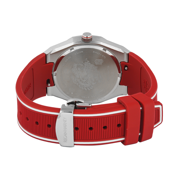 Jam Tangan Regan Harney x Bali United RH001-07L Men  Red Dial Red Rubber Strap Limited Edition