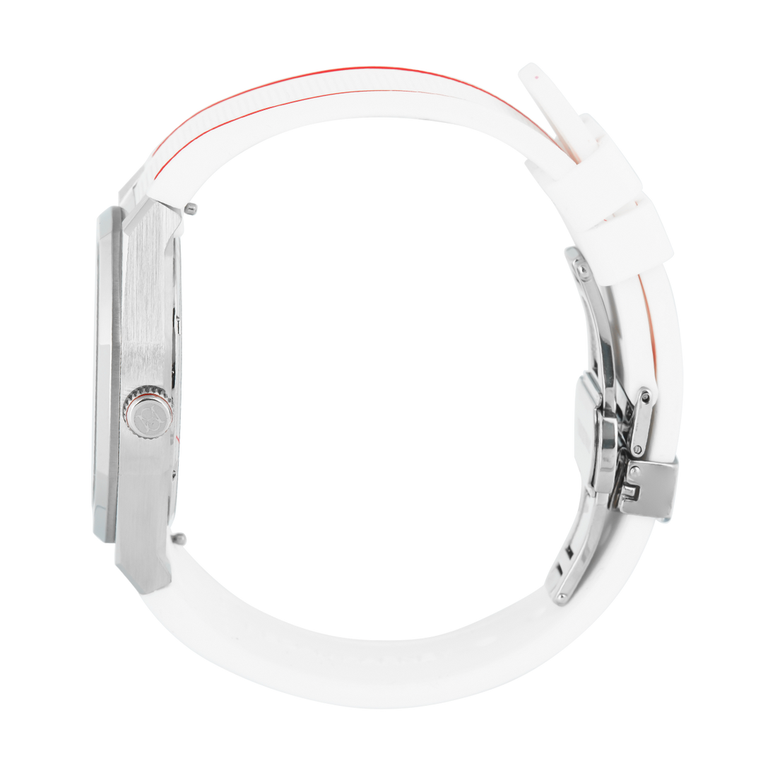 Jam Tangan Regan Harney x Bali United RH001-08L Men White Dial White Rubber Strap Limited Edition
