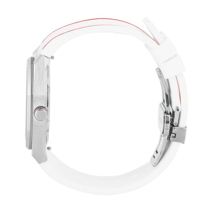 Jam Tangan Regan Harney x Bali United RH001-08L Men White Dial White Rubber Strap Limited Edition
