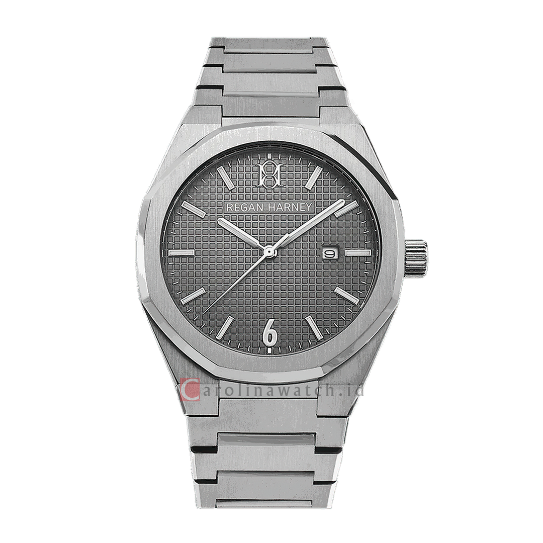 Jam Tangan Regan Harney RH002-02 Men Grey Dial Stainless Steel Strap