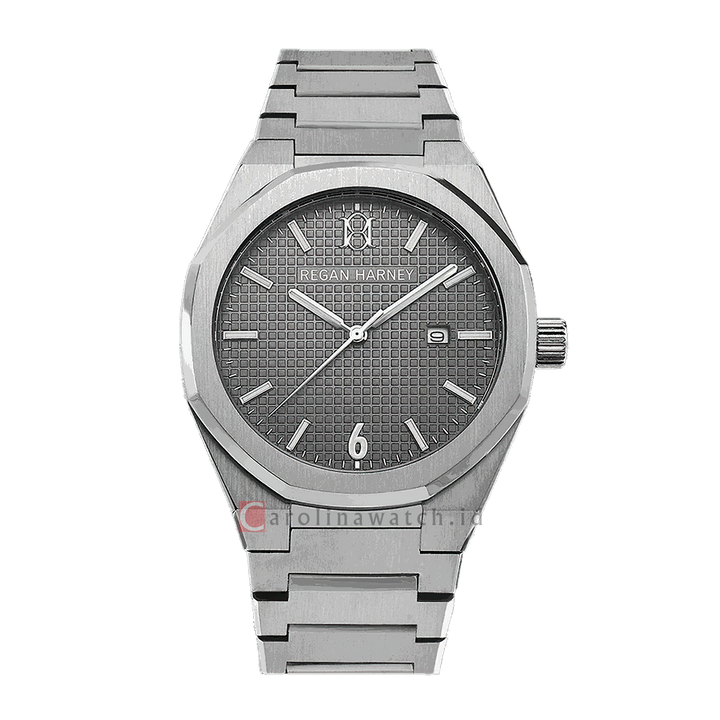 Jam Tangan Regan Harney RH002-02 Men Grey Dial Stainless Steel Strap