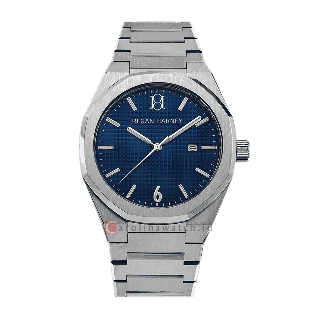 Jam Tangan Regan Harney RH002-03 Men Blue Dial Stainless Steel Strap