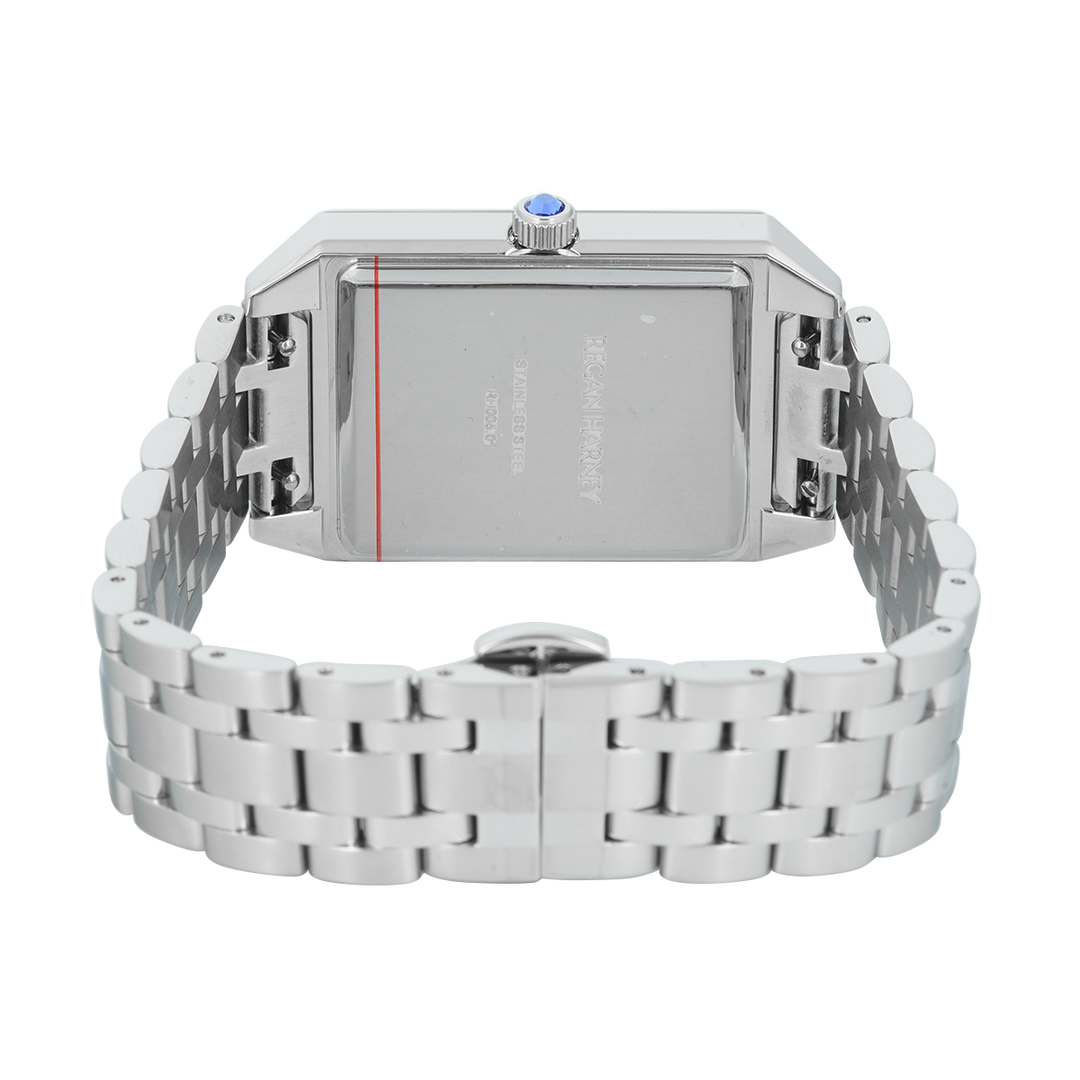 Jam Tangan Regan Harney IRIS RH005-01 Women Tank Silver Dial Stainless Steel Strap