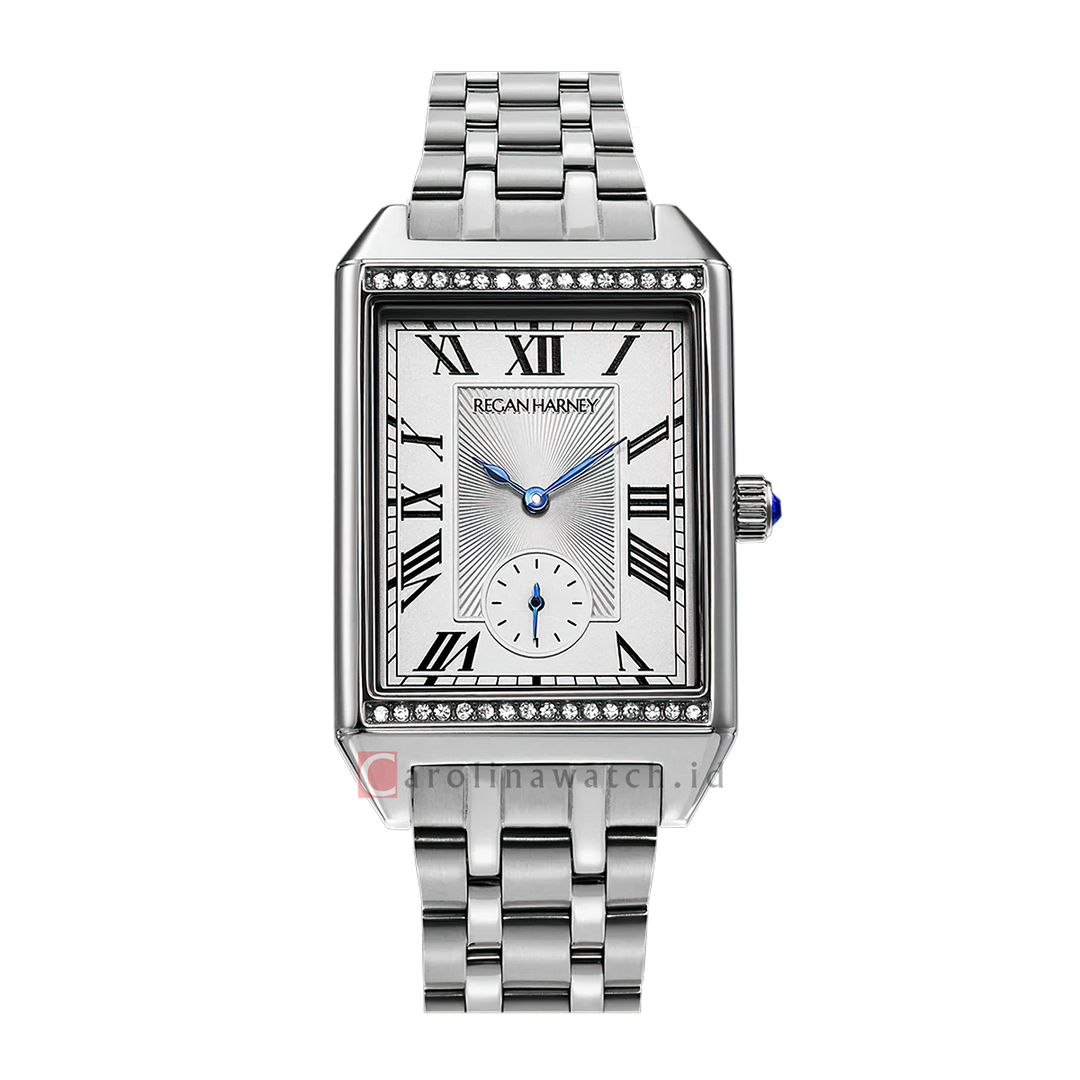 Jam Tangan Regan Harney IRIS RH005-01 Women Tank Silver Dial Stainless Steel Strap