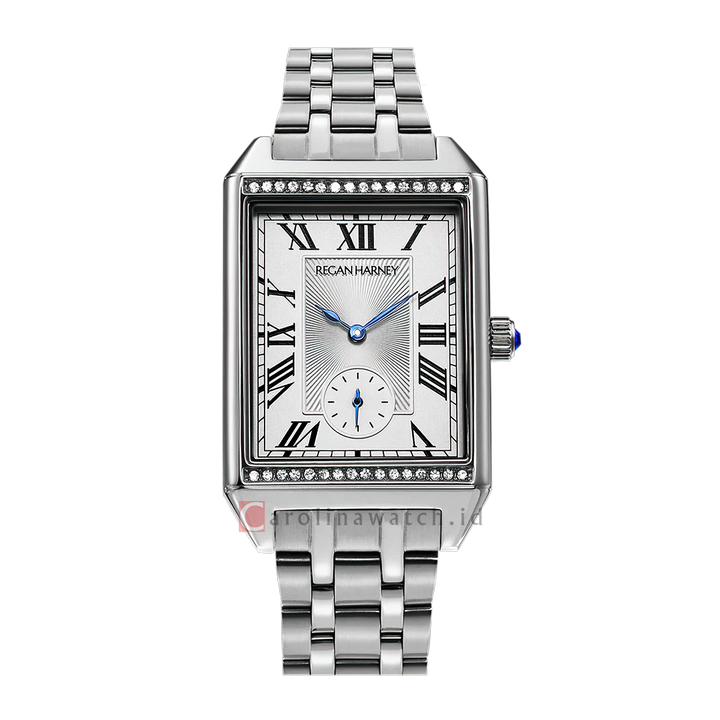 Jam Tangan Regan Harney IRIS RH005-01 Women Tank Silver Dial Stainless Steel Strap