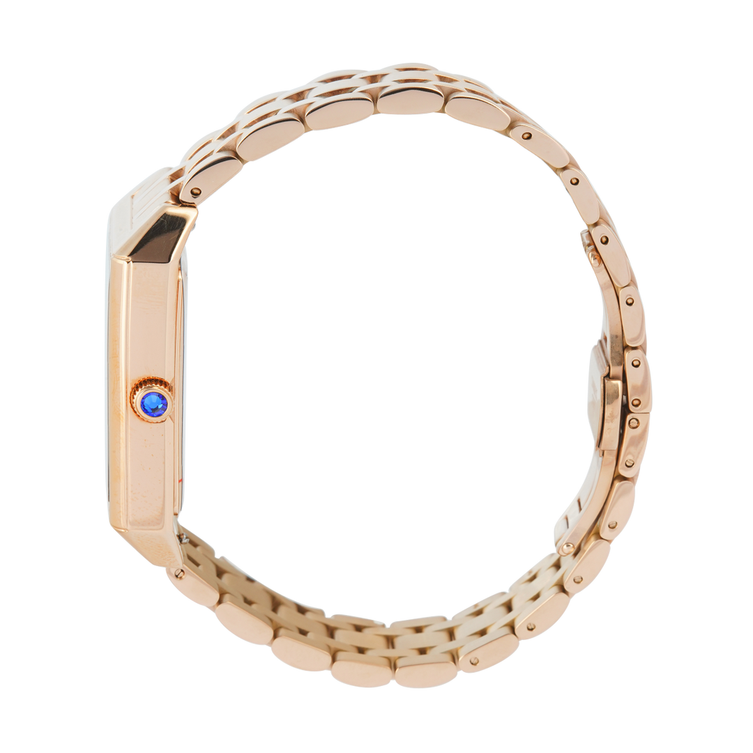 Jam Tangan Regan Harney ECLAT RH006-01 Women Tank Silver Dial Rose Gold Stainless Steel Strap