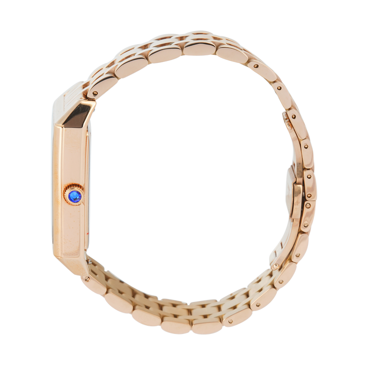 Jam Tangan Regan Harney ECLAT RH006-01 Women Tank Silver Dial Rose Gold Stainless Steel Strap