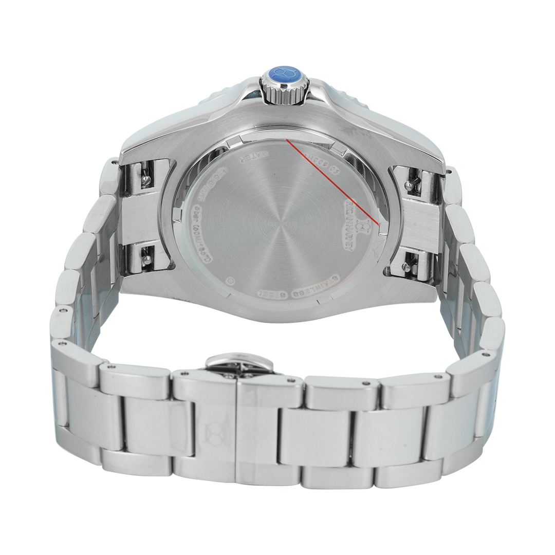 Jam Tangan Regan Harney GMT-Aviator RH009-03 Men Black Dial Stainless Steel Strap