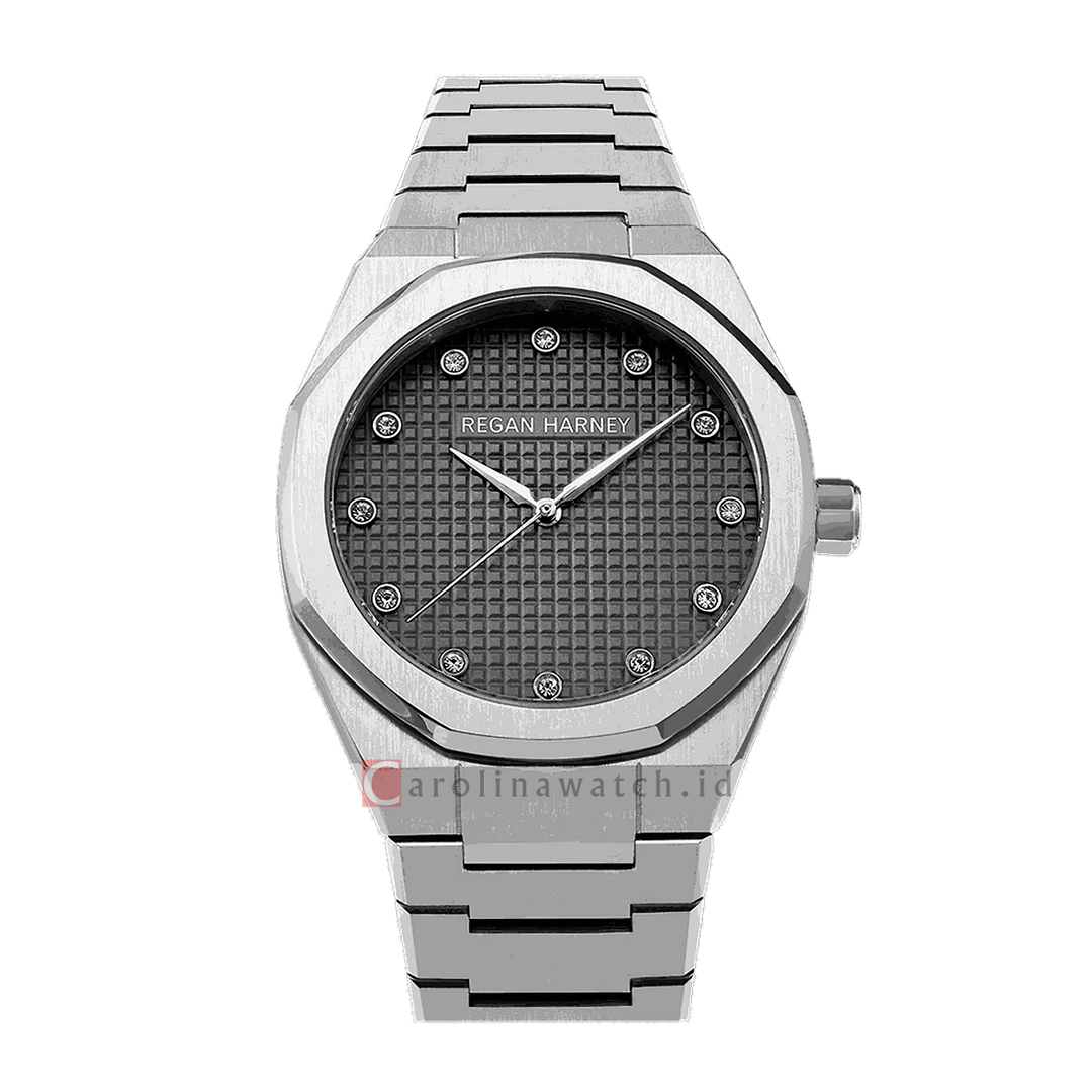 Jam Tangan Regan Harney MOISSANITE REGAL RH010-02 Men Grey Dial Stainless Steel Strap