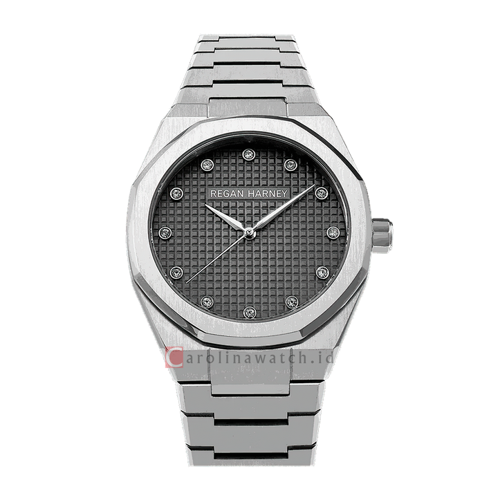 Jam Tangan Regan Harney MOISSANITE REGAL RH010-02 Men Grey Dial Stainless Steel Strap