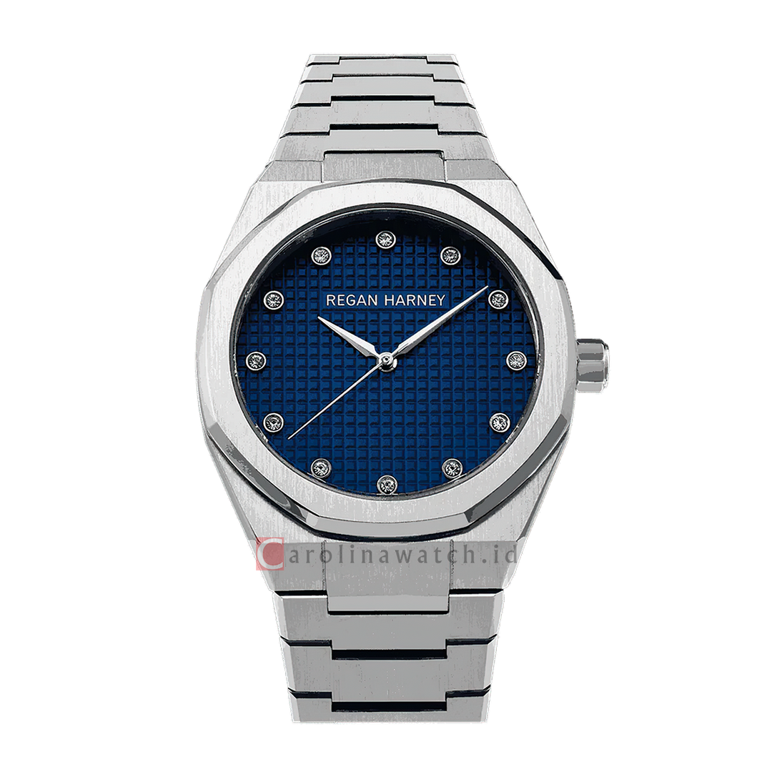 Jam Tangan Regan Harney MOISSANITE REGAL RH010-03 Men Blue Dial Stainless Steel Strap