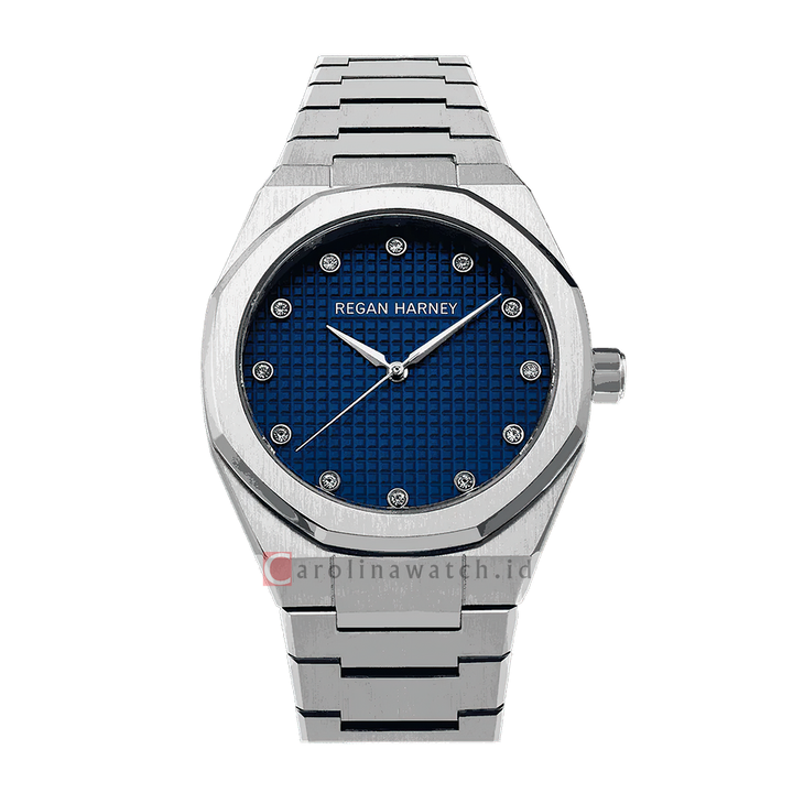 Jam Tangan Regan Harney MOISSANITE REGAL RH010-03 Men Blue Dial Stainless Steel Strap