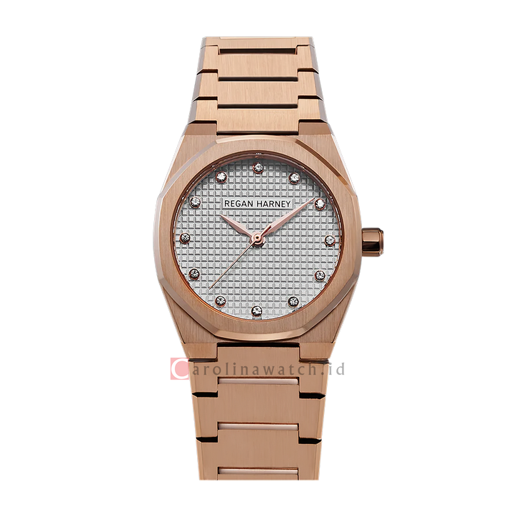 Jam Tangan Regan Harney MINI REGAL RH011-02 Women Silver Dial Rose Gold Stainless Steel Strap