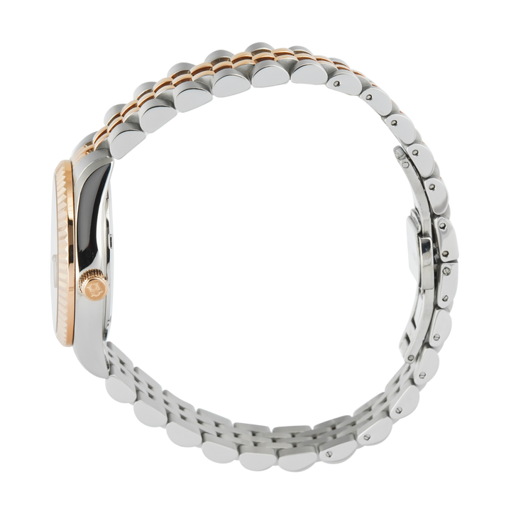 Jam Tangan Regan Harney LADY MONODATE RH013-04 Women Pearl MOP Dial Dual Tone Stainless Steel Strap