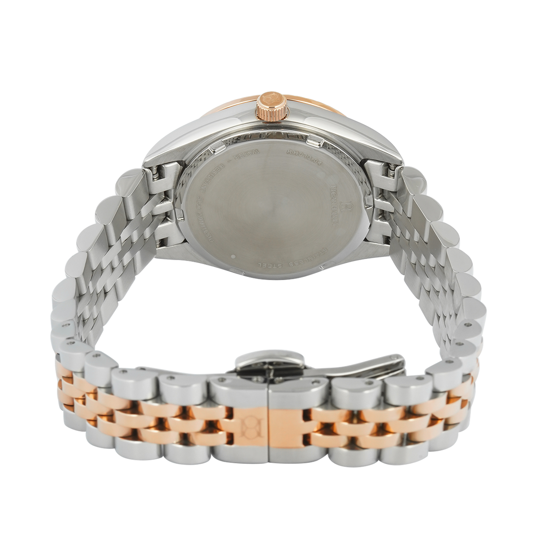 Jam Tangan Regan Harney LADY MONODATE RH013-04 Women Pearl MOP Dial Dual Tone Stainless Steel Strap