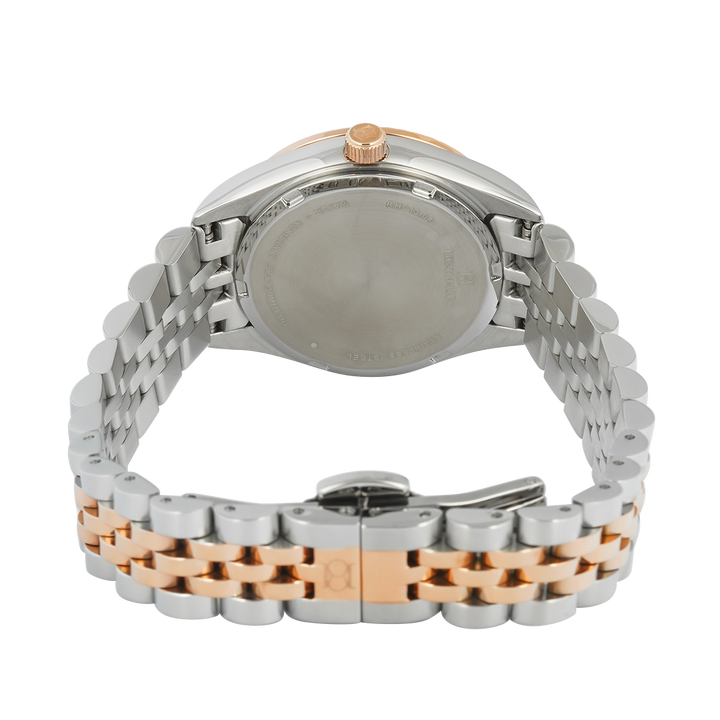 Jam Tangan Regan Harney LADY MONODATE RH013-04 Women Pearl MOP Dial Dual Tone Stainless Steel Strap