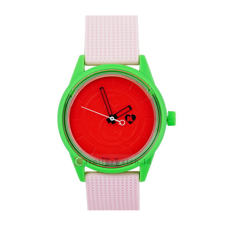 Jam Tangan Q&Q RP00J839 Kids Red Dial Pink Rubber Strap