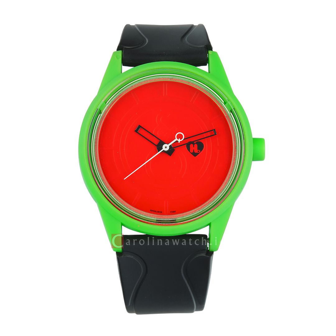 Jam Tangan Q&Q RP00J839 Kids Red Dial Black Rubber Strap