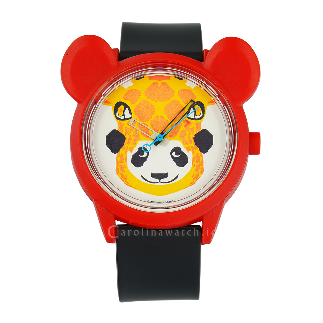 Jam Tangan Q&Q RP02J802 Kids Analog Dial Black Rubber Strap