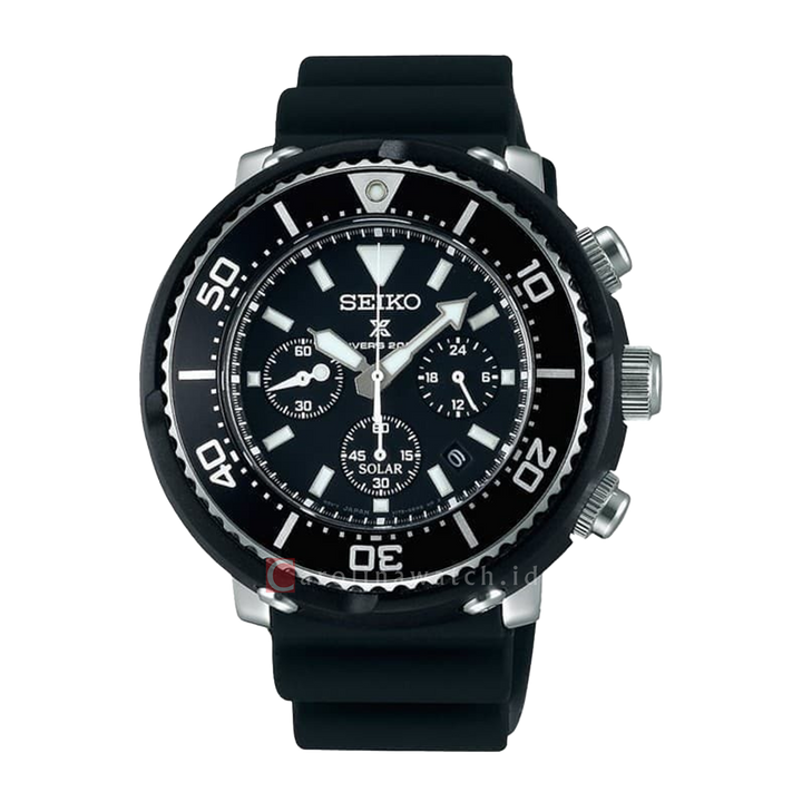 Jam Tangan SEIKO Prospex SBDL037J Chronograph Scuba 200M Men Black Dial Black Rubber Strap Limited Edition