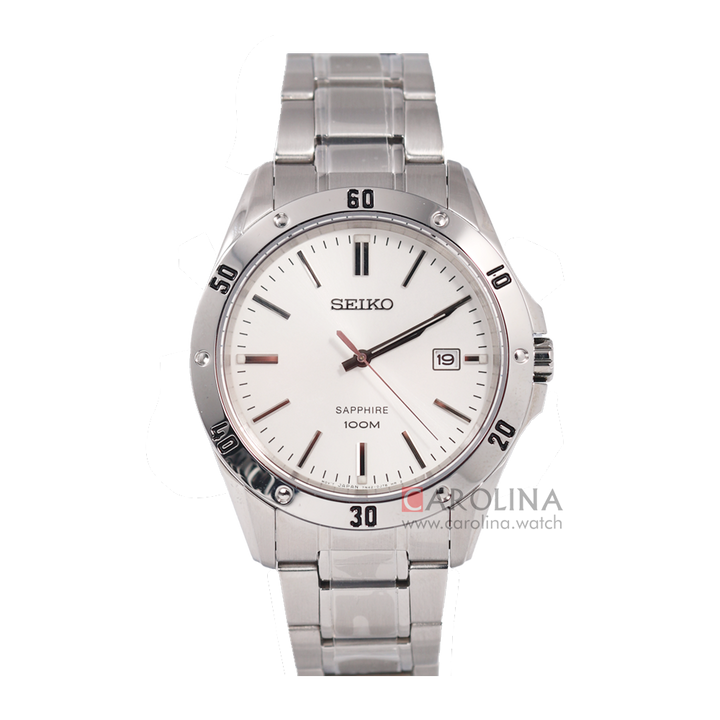 Jam Tangan Seiko SGEG51P1 Men White Dial Stainless Steel Strap