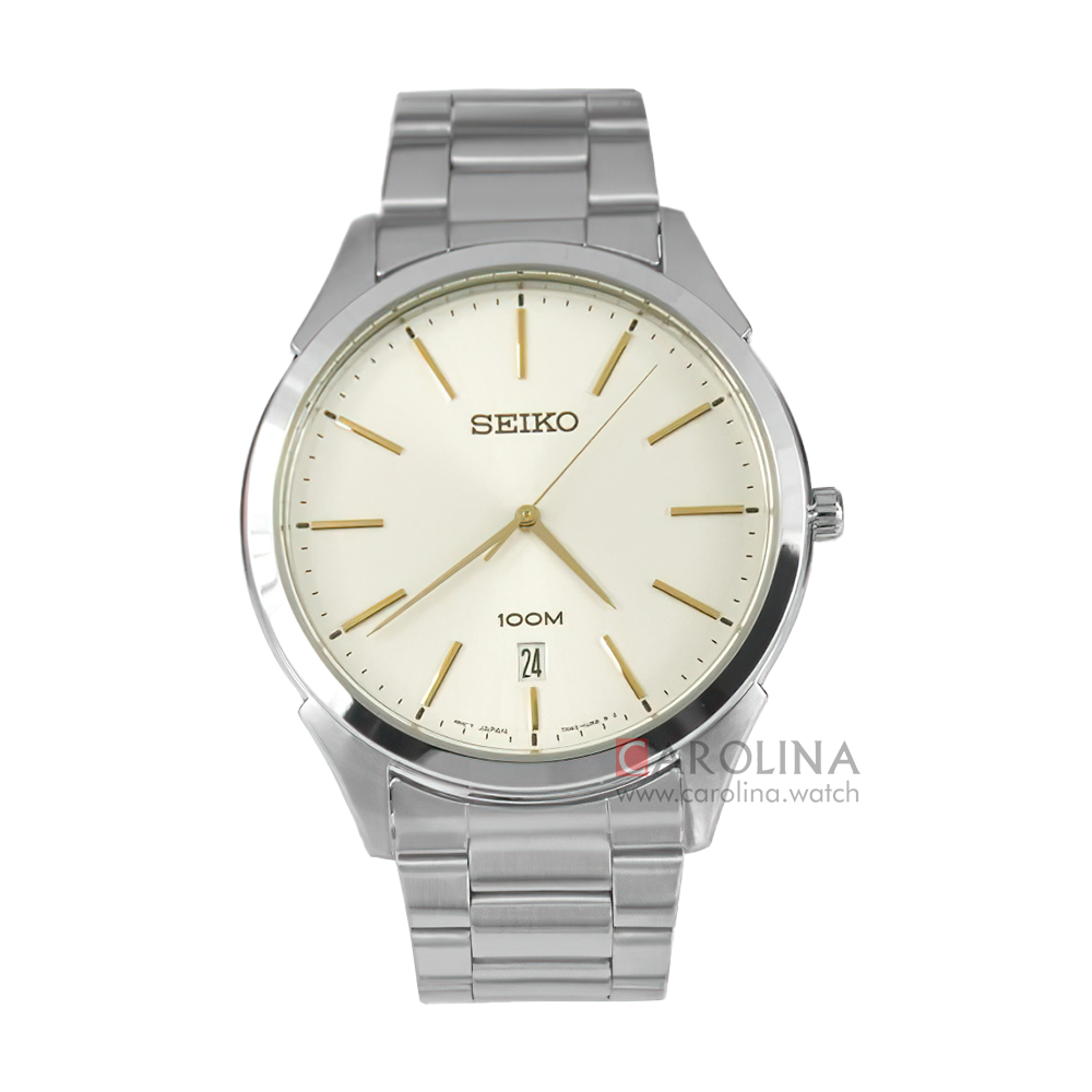 Jam Tangan Seiko Classic SGEG71P1 Men Ivory Dial Stainless Steel Strap