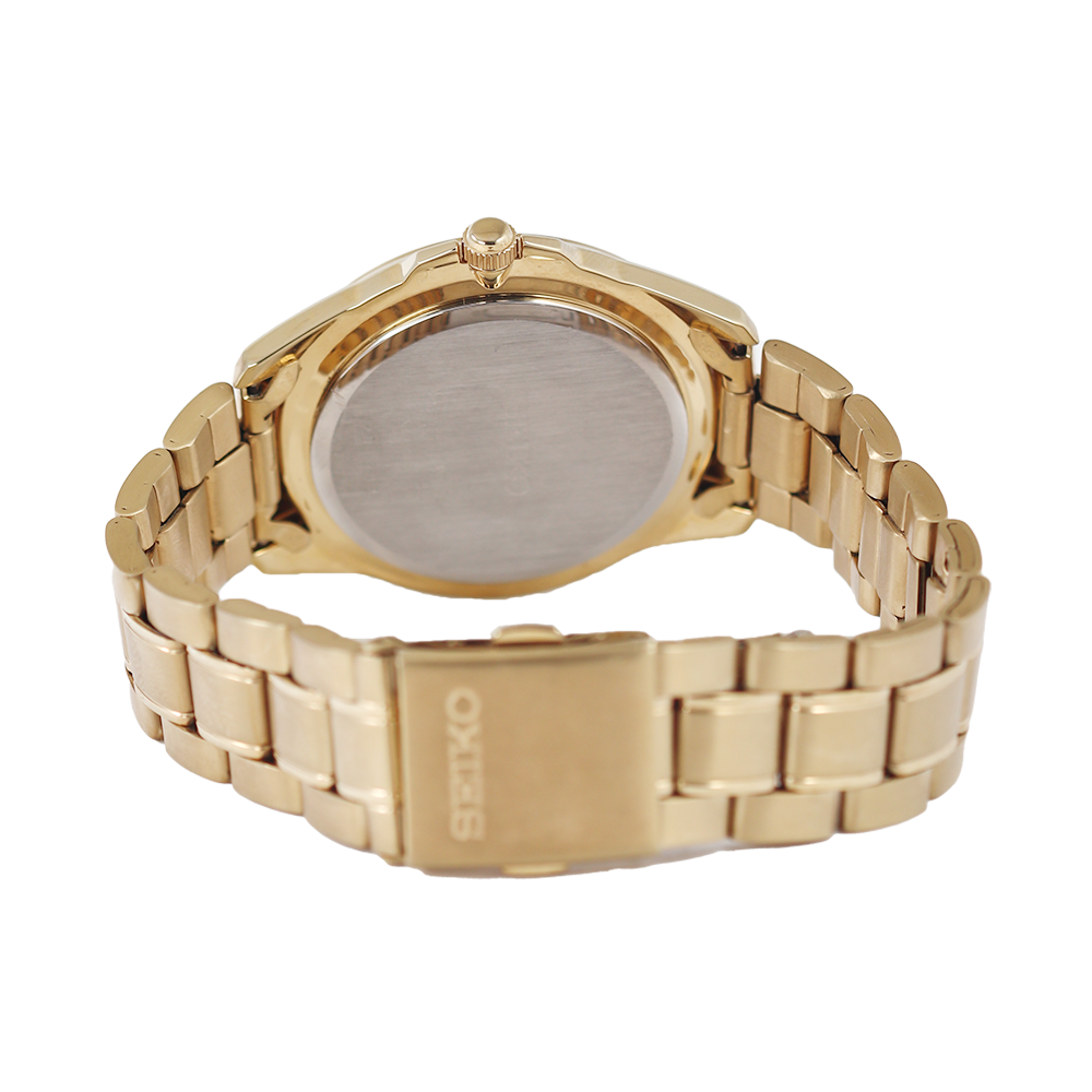 Jam Tangan Seiko Classic SGGA84 Men White Dial Gold Stainless Steel Strap